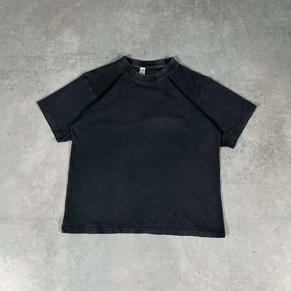 Vintage Wash Lane Seven Plain Boxy Men's Black Tshirt Size M